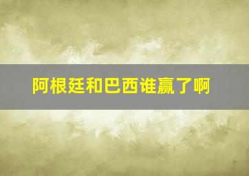 阿根廷和巴西谁赢了啊