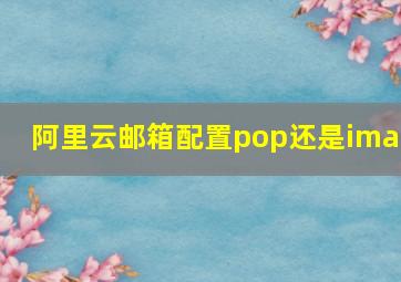 阿里云邮箱配置pop还是imap