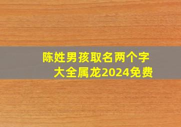 陈姓男孩取名两个字大全属龙2024免费