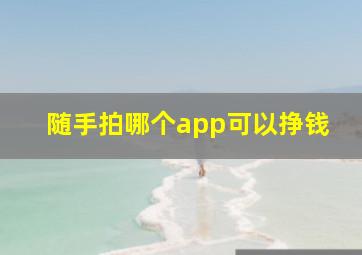 随手拍哪个app可以挣钱