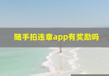 随手拍违章app有奖励吗