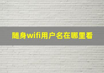 随身wifi用户名在哪里看