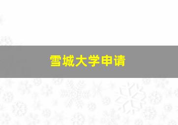 雪城大学申请