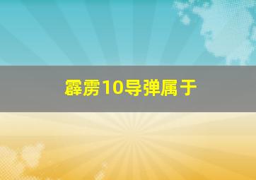 霹雳10导弹属于