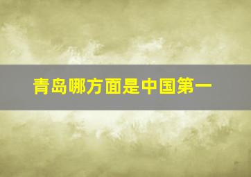 青岛哪方面是中国第一