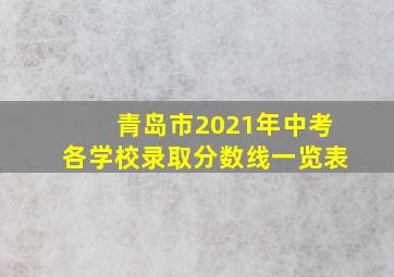 青岛市2021年中考各学校录取分数线一览表