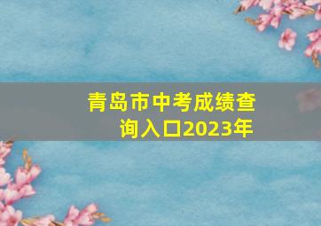 青岛市中考成绩查询入口2023年