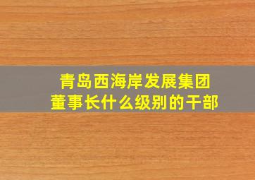 青岛西海岸发展集团董事长什么级别的干部