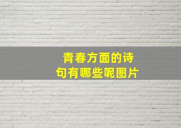 青春方面的诗句有哪些呢图片