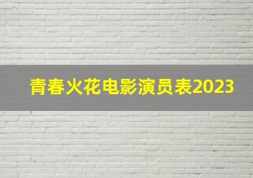 青春火花电影演员表2023