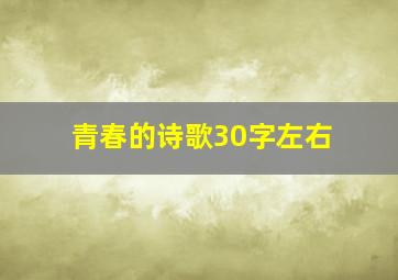 青春的诗歌30字左右