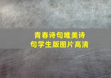 青春诗句唯美诗句学生版图片高清