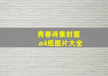 青春诗集封面a4纸图片大全