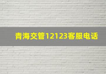 青海交管12123客服电话