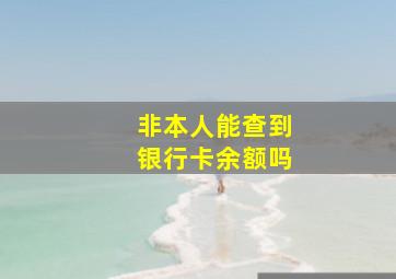 非本人能查到银行卡余额吗