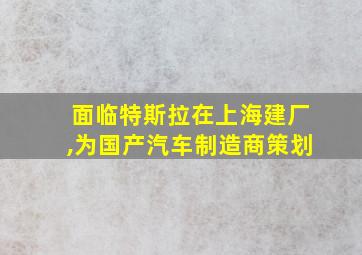 面临特斯拉在上海建厂,为国产汽车制造商策划