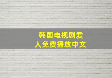 韩国电视剧爱人免费播放中文