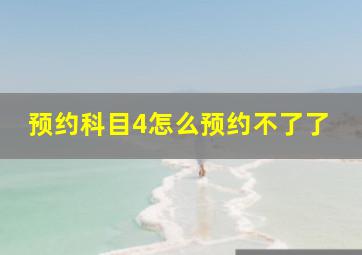 预约科目4怎么预约不了了