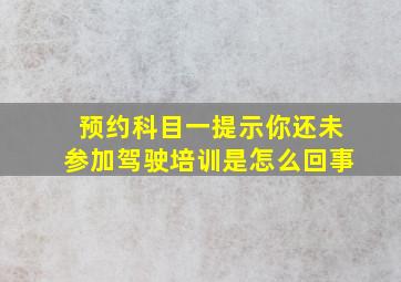 预约科目一提示你还未参加驾驶培训是怎么回事