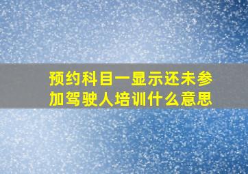 预约科目一显示还未参加驾驶人培训什么意思