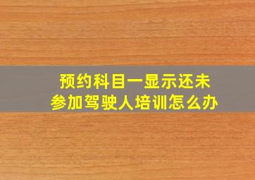 预约科目一显示还未参加驾驶人培训怎么办