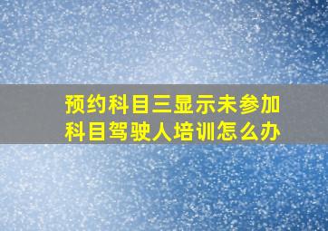 预约科目三显示未参加科目驾驶人培训怎么办