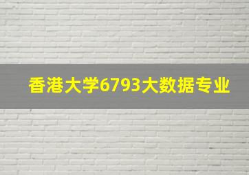 香港大学6793大数据专业