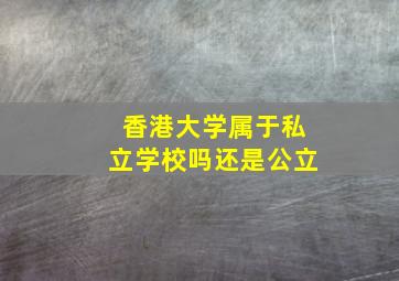 香港大学属于私立学校吗还是公立