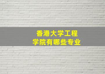 香港大学工程学院有哪些专业