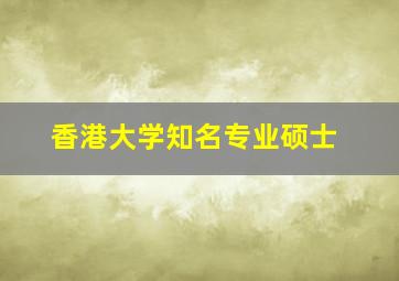 香港大学知名专业硕士