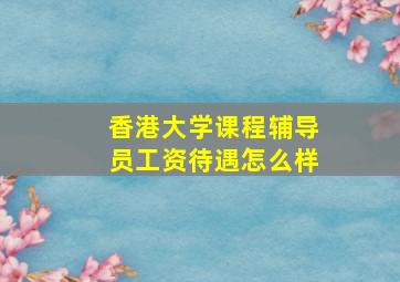 香港大学课程辅导员工资待遇怎么样