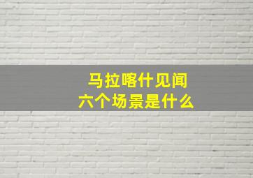 马拉喀什见闻六个场景是什么