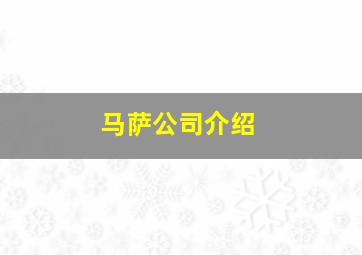 马萨公司介绍