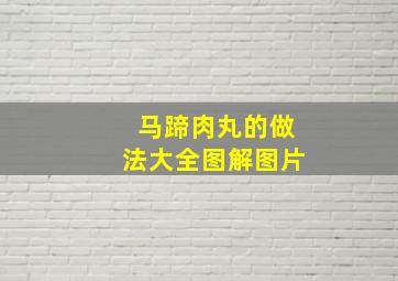 马蹄肉丸的做法大全图解图片