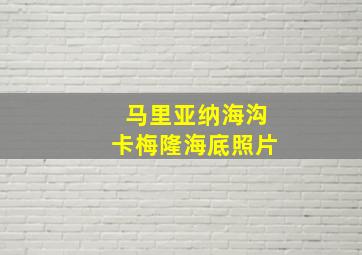 马里亚纳海沟卡梅隆海底照片