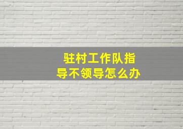 驻村工作队指导不领导怎么办