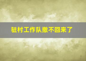 驻村工作队撤不回来了