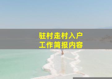 驻村走村入户工作简报内容