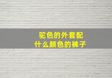 驼色的外套配什么颜色的裤子