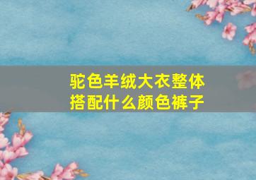 驼色羊绒大衣整体搭配什么颜色裤子