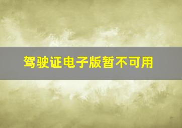 驾驶证电子版暂不可用