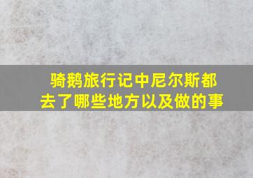 骑鹅旅行记中尼尔斯都去了哪些地方以及做的事