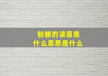 骷髅的读音是什么意思是什么