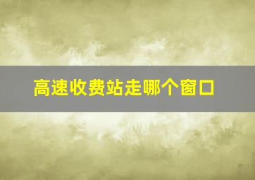 高速收费站走哪个窗口