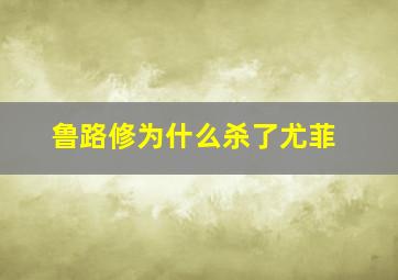 鲁路修为什么杀了尤菲