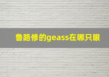 鲁路修的geass在哪只眼