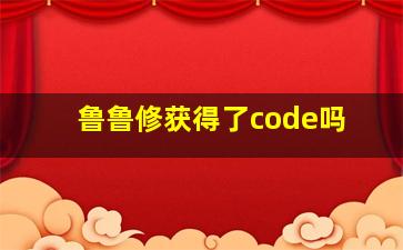 鲁鲁修获得了code吗