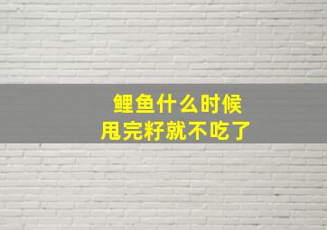 鲤鱼什么时候甩完籽就不吃了