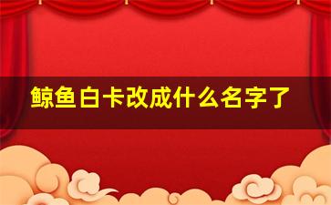 鲸鱼白卡改成什么名字了