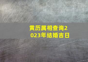 黄历属相查询2023年结婚吉日